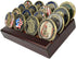 4 Rows Coin Holder, US Army Military Collectible Challenge Coin Display Case, Holds 12-16 Coins