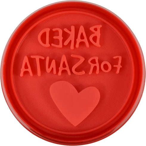 R&M Baked for Santa Pastry and Cookie Stamper, Christmas Cookie Stamper - Red, 2.5"