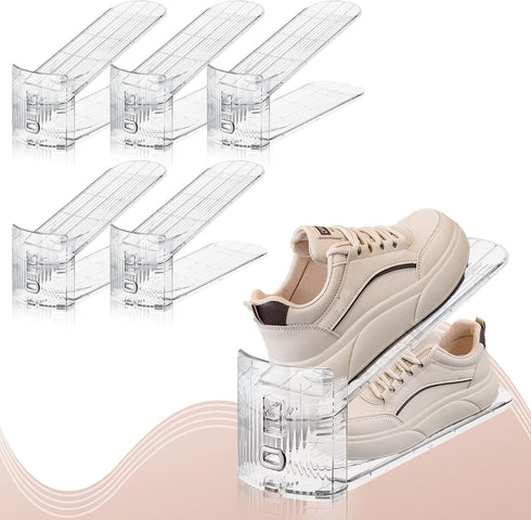 FENRUNXU Shoe Slots Organizer for Closet,6 Pack Shoe Stacker Shoe Rack Organizer