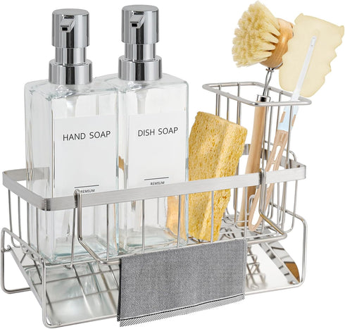 GMISUN Kitchen Soap Dispenser, 12 Fl oz/350ml Clear Dish Soap Dispenser with