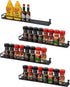 16 Inch Set 5 MyGift Wall Mounted Black Metal Nail Polish and Essential Oil Display Shelves, Kitchen Hanging Racks