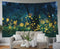 EMMTEEY Fantasy Tapestry Lampyridae Night Trees Lightning Bugs Wall Tapestry 80X60 for Friends Families
