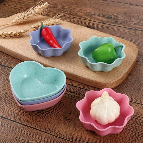 Heart Shape Appetizer Plates, Eco-Friendly Mini Bowls for Seasoning Dishes, 3pcs Fall Resistant