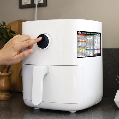 Air Fryer Accessories Cook Times, Magnetic Cheat Sheet for Cooking and Frying (Black)