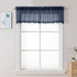 Sheer Window Valance Curtains, 42x14 Inches Light Filtering Valances with Small Rod Pockets, Navy Blue, 2PCS