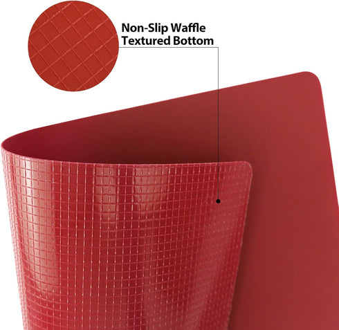 WK Plastic Flexible Cutting Boards Set of 4, Colored Mats with Food Icons, Non-Slip, BPA Free, Dishwasher Safe