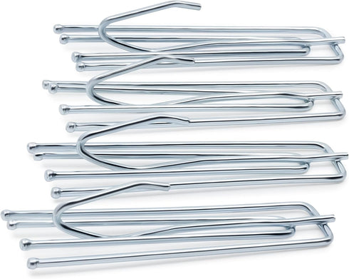 Dritz Home Long Neck Pleater Drapery Hooks, 14-Piece, Silver