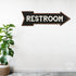 Chico Creek Signs Restroom Black Rt Arrow Vintage Metal Sign 5x17