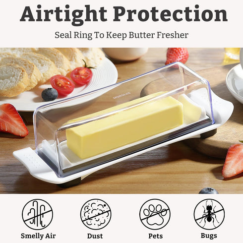 Countertop MORGLES Airtight Butter Dish with Lid, Butter Keeper for And Refrigerator, Dishwasher Safe