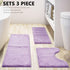 Bathroom Rugs Chenille 3-Piece Extra Soft and Absorbent Shag Bathroom Mats, Machine Wash Mat, Strong PVC Non-Slip