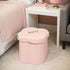 12.6" Flower Shaped Foldable Storage Ottoman,Small Foot Rest with Hidden Storage for Dorm Room/Living