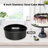 LIANYU 8 × 3 Inch Cake Pan Set of 3, Nonstick Stainless Steel Baking Pan for Cake, Rust Resistant