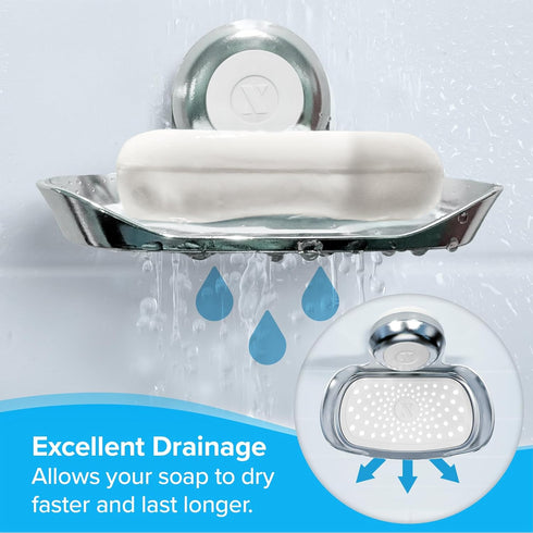SlipX Solutions Strong Hold Soap Saver, Suction Cup Soap Holder, Must Have Universal Kitchen & Bathroom Shower