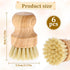 SynHHergyx 6 Packs Bamboo Dish Scrub Brushes Wok Brush Dish Scrubber Brush Kitchen Dishwashing Scrubber with Natural