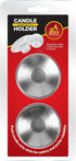 Ner Mitzvah Reusable Metal Candlestick Liners, Drip Guards, Nickel Plated Protector Bobeches, Silver, 2 Pack