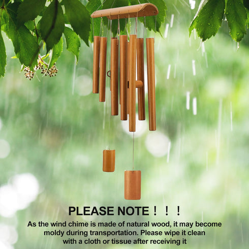 Windchimes Outdoors, Memorial Wind Chimes, Bamboo Wind Chimes for Outside Clearance Deep Tone for Patio Garden Home Décor, Natural Beautiful Sound by Virekm