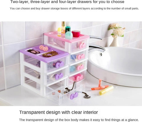 PEXIZUAN Kawaii Desk Organizer, Makeup Organizer, Room Accessories, 3 Layers