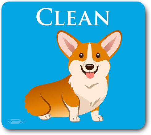 Funny Corgi Dog Butt Dishwasher Magnet, Reversible Clean Dirty Sign, Strong Kitchen Dish Indicator, 3.5x3.1
