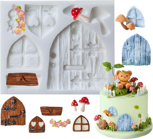 SK 3D Fairy House Christmas Silicone Fondant Mold for Cake Decorating and Pastry