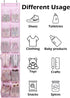 MISSLO Kids Over the Door Shoe Organizer, 12 Mesh Pockets, Baby Hanging Shoe Rack for Girl, Women, Men, Toddler, Pink