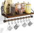 Alsonerbay Floating Shelf Wall-Mounted, Coffee Bar Shelf with Hooks and Towel Bar,