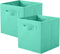 ShellKingdom Foldable Fabric Storage Bins, 2 Pack Cloth Organizer Drawer for Closet and Toys, Mint Green