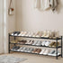 18 Closet, 3 STORAGE MANIAC Long Expandable Shoe Rack, Pairs Metal Wide Stackable Shoe Rack, Adjustable Shoes Shelf