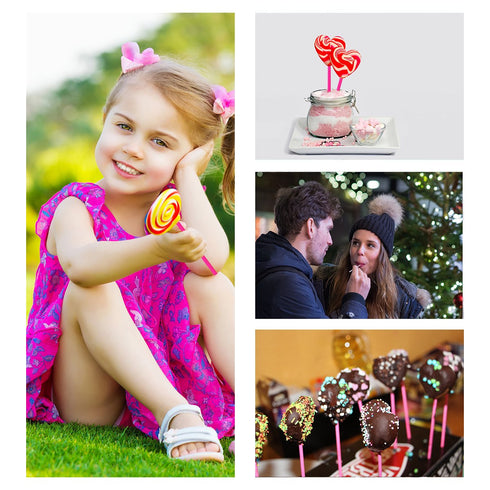BEFORYOU 6 Inch Cake Pop Sticks Set, Pack of 300 with 100 Pieces Parcel Bags, Colorful Treat Sticks