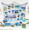 Nautical Fish Net Photo Hanging Display Frames with Sea Shells and Clips for Ocean Theme Party Decorations