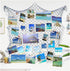 Nautical Fish Net Photo Hanging Display Frames with Sea Shells and Clips for Ocean Theme Party Decorations