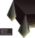 Gexolenu 4 Pack Black and Gold Plastic Tablecloths, 54" x 108" for Rectangle Tables, Party Covers for Graduation