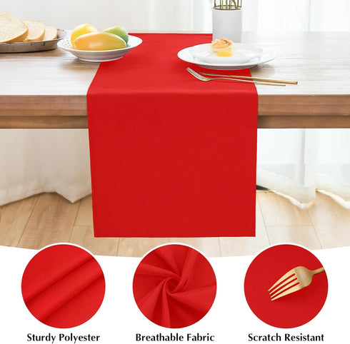 2 Pack 12 24 Inch Red Small Short Table Runner x Solid Color Runners Coffee Table Dresser for Daily Party Home