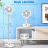 LIPETY 9" Portable Standing Oscillating Fan with Remote - 7200mAh Rechargeable Battery Tall Floor Foldable Travel Fan