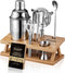 KITESSENSU Cocktail Shaker Set Bartender Kit, 6-Piece Silver Bar Set with Stand,