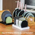 Bamboo Expandable Pots and Pans Organizer under Cabinet, Adjustable Pot Lids Holder Rack for Kitchen Storage