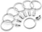 Iron Metal Curtain Clip Rings, 1 1/2 Inch Interior Diameter, 20 Count, White