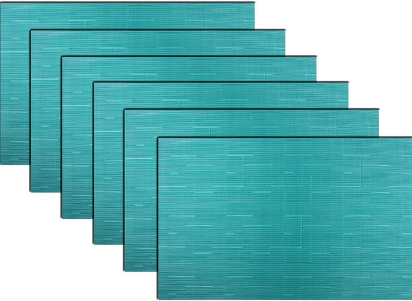 PIGCHCY Placemats - Washable Durable Vinyl Woven Table Mats, Elegant Heat Resistant Placemats for Dining Table Set of 6