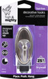 HIGH & MIGHTY Decorative Metal Hook, Easy Tool-Free Dry Wall Installation, Oval, Holds up to 25lb, Satin Nickel