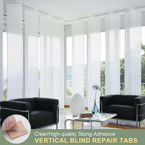 60 Pcs Vertical Blind Repair Tabs, Clear Replacement Parts Kit for Vertical Blinds, Fixers and Replacement Slats