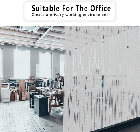 Finnez Window Film Privacy and Light Protection Sticker Film, Frosted Look Static Cling for Home Office, 17.5'' x 157.4"