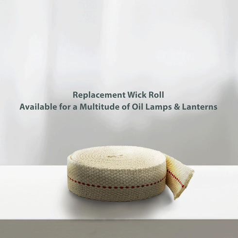 Light of Mine 7/8" Inch 6' Foot 100% Cotton Flat Wick for Paraffin Oil Lanterns and Oil Lamps
