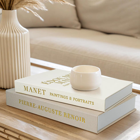 Braveriky Set 2 Aesthetic Decorative Books - Fake Books Storage Box for Decoration - of Linen Coffee Table Decor