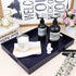 Counter, 11.8*15.7*1.6 Navy Blue Serving Tray for Coffee Table, Rectangular Plastic Decorative Tray with Handles