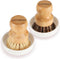 Bamboo Brush Dish Scrubber - Natural Bristles Palm Pot Brush, 2 Pack Round Mini Dish Brush for Kitchen Cleaning