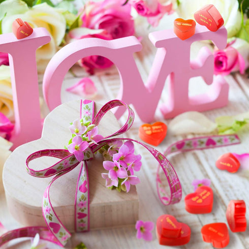 Patelai 4 Pieces Mixed Size Heart Molds - 40 Holes Silicone Molds for Valentine's Day Baking, Non-Stick (Pink, Purple)