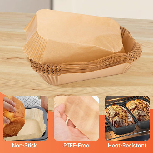 Eiszhjk 100 9x5 Inch, Pcs Loaf Pan Liners for Baking Bread Non-Stick Pre Formed Parchment Paper for Bread Pan, Ideal