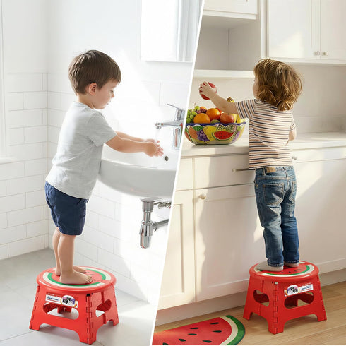 9 Inch, 265 lb ACSTEP Folding Step Stool Sturdy Collapsible Step Stool Foldable Up to for Kids Toddlers & Adults, Non
