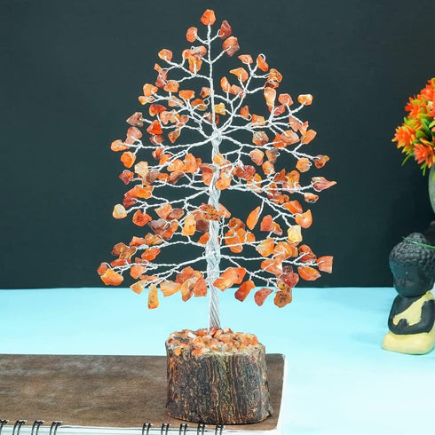 Carnelian Healing Crystal Tree Bonsai, Spiritual Gift for Women, Desk Decor, Meditation Crystals for Home Room