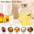 Snuvid 1 Gallon thickened Square Glass Pitcher with Lid, Classic Stripes Water Pitchers for Fridge, Borosilicate Glass