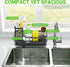 Countertop, Sponge Holder for Kitchen Sink, Self-Draining Sink Caddy Organizer with Removable Brush Holder, Rustproof